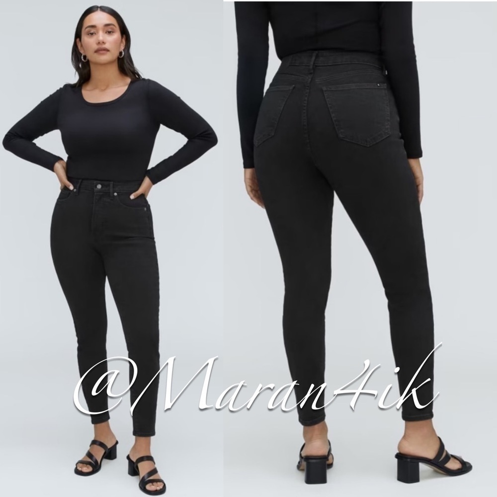 NWT Everlane Womens The Curvy Way High Skinny Jean Black Size 28 Cropped Jeans